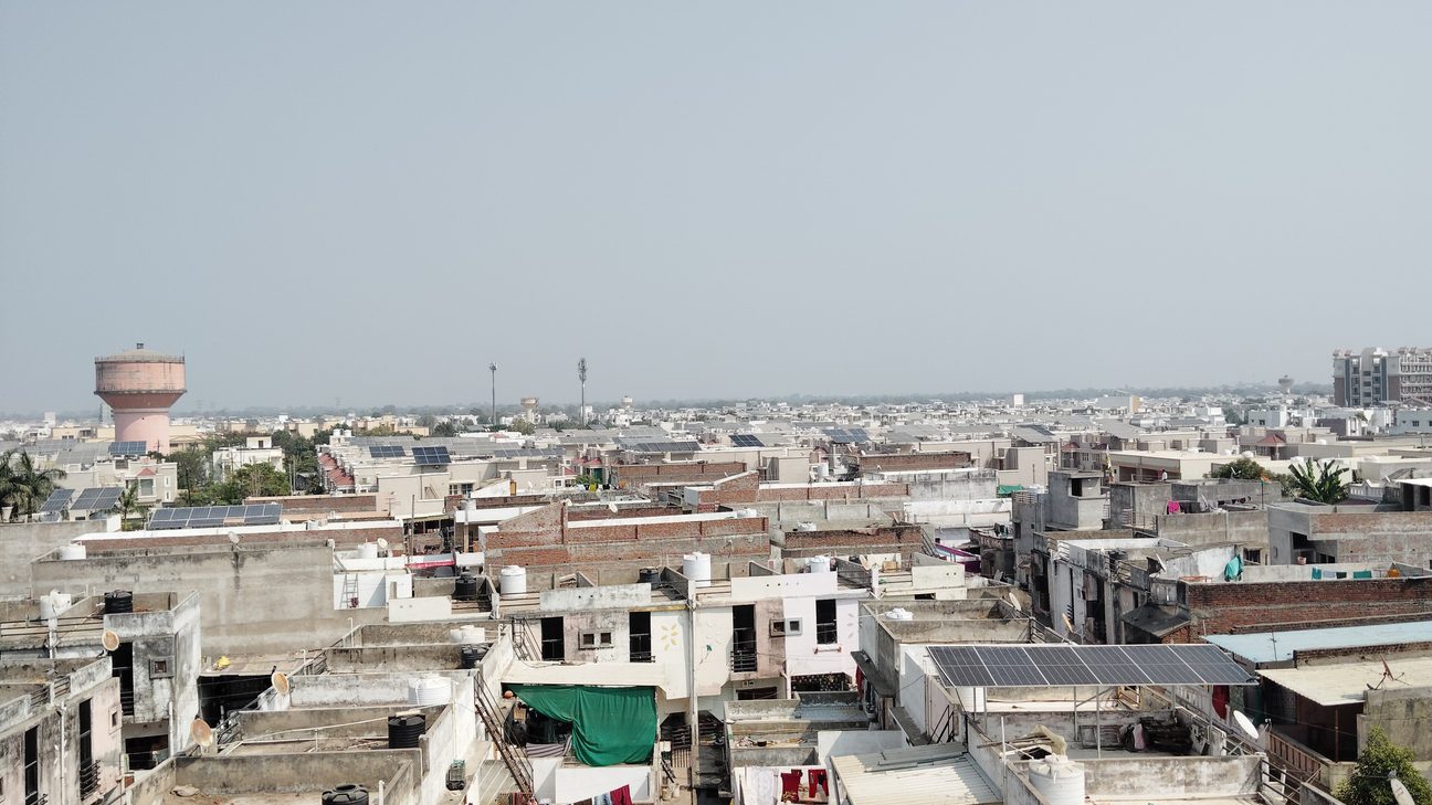 Rooftop solar on homes in Mehsana, Gujarat, India